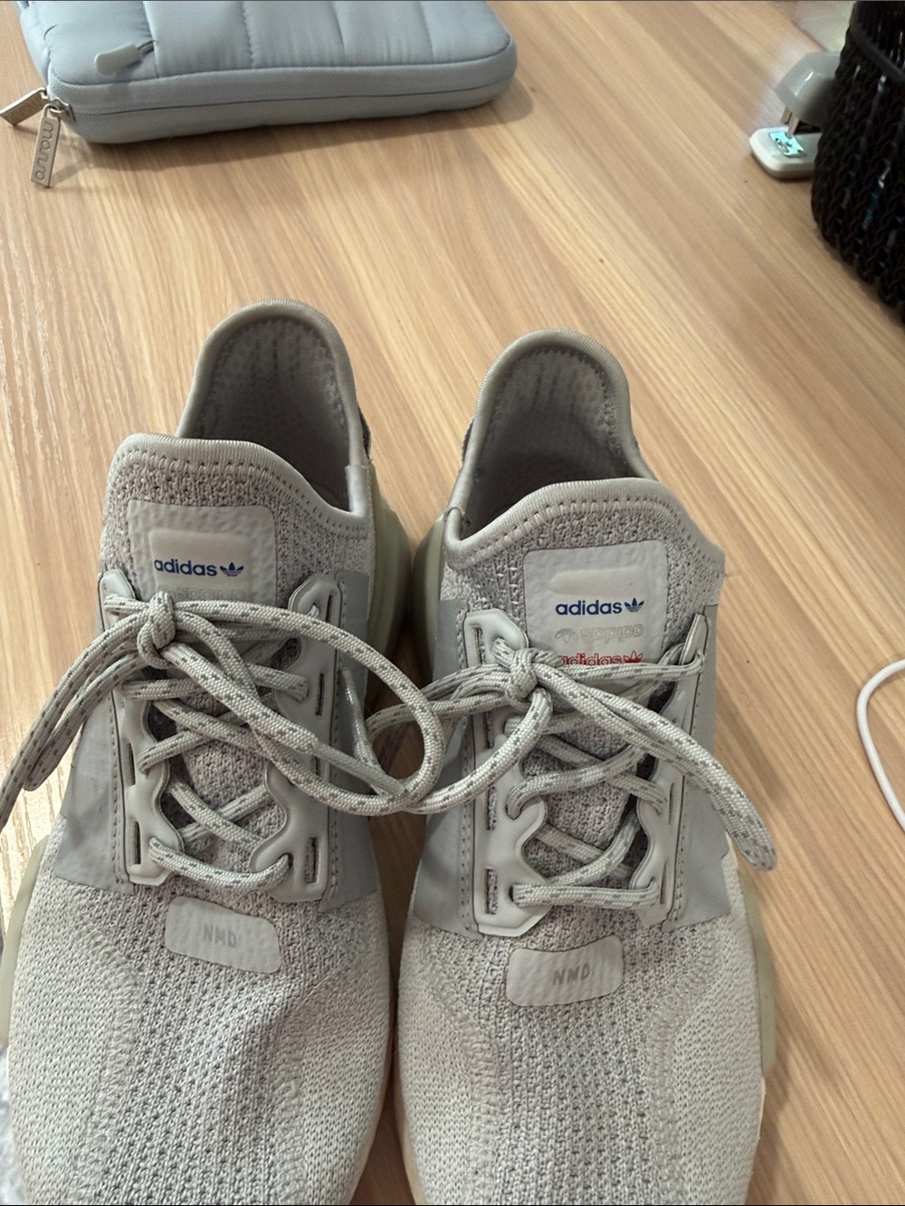 Adidas size 4.5 kids NMD Cloud Gray Knit Sneakers
